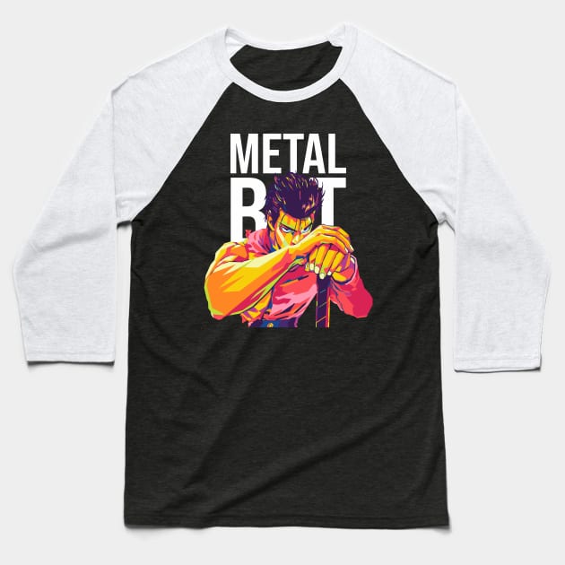 metal bat Baseball T-Shirt by cool pop art house